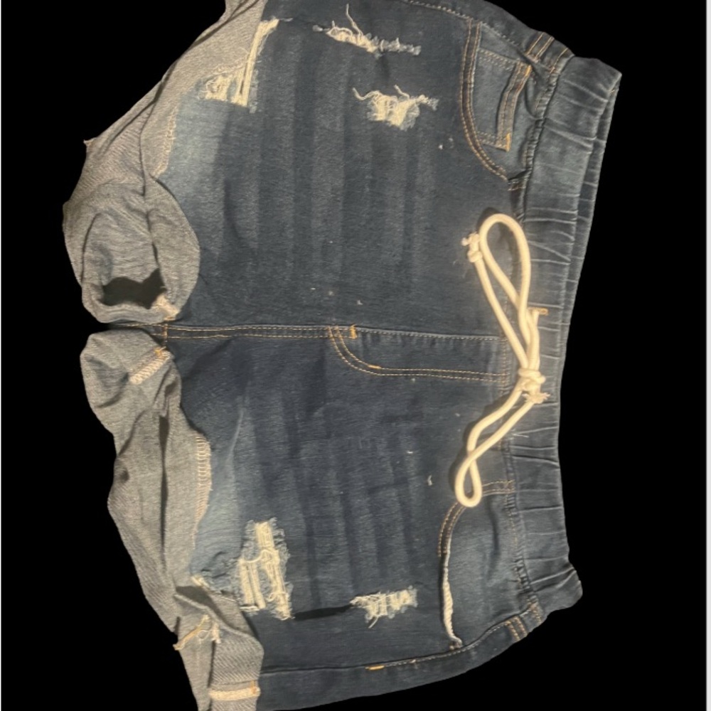Denim Shorts with Drawstring